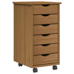 vidaXL Desk und Rolling Cabinet Set MOSS 2 pcs Honigbraun