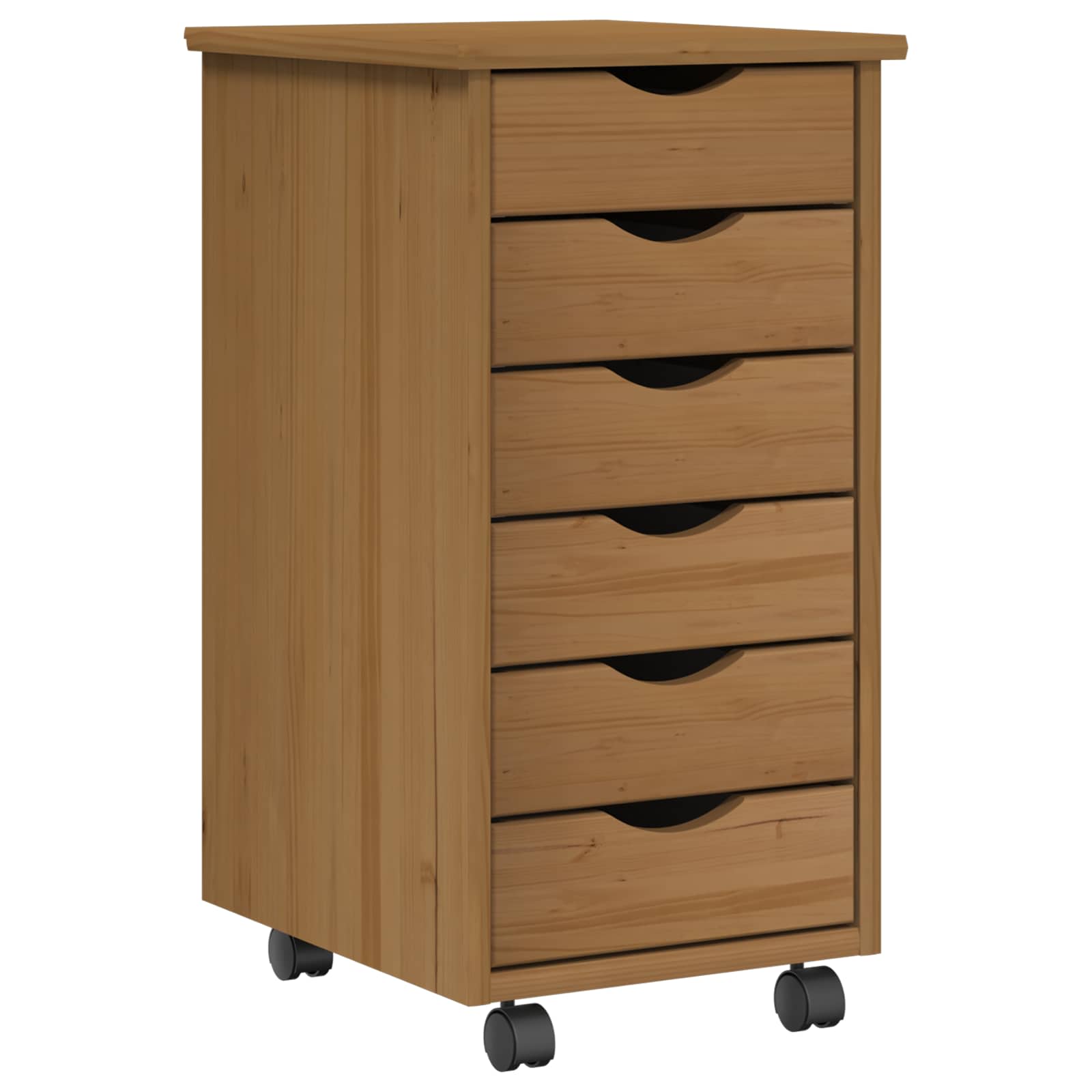 vidaXL Desk und Rolling Cabinet Set MOSS 2 pcs Honigbraun