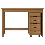 vidaXL Desk und Rolling Cabinet Set MOSS 2 pcs Honigbraun