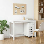 vidaXL Desk und Rolling Cabinet Set MOSS 2 pcs Weiß