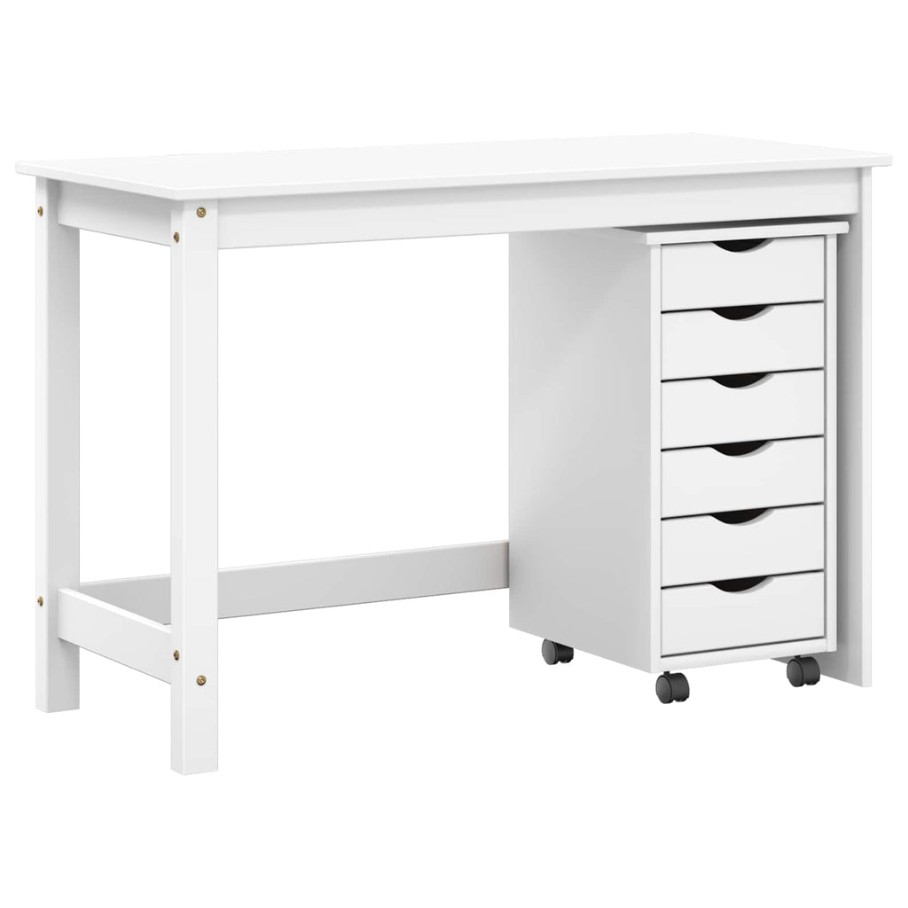 vidaXL Desk und Rolling Cabinet Set MOSS 2 pcs Weiß