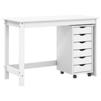 vidaXL Desk und Rolling Cabinet Set MOSS 2 pcs Weiß