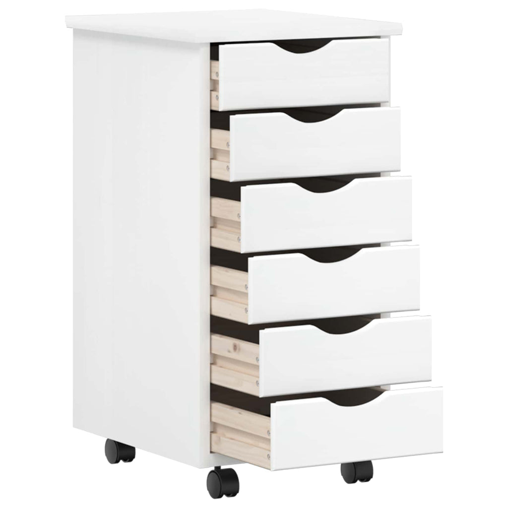 vidaXL Desk und Rolling Cabinet Set MOSS 2 pcs Weiß