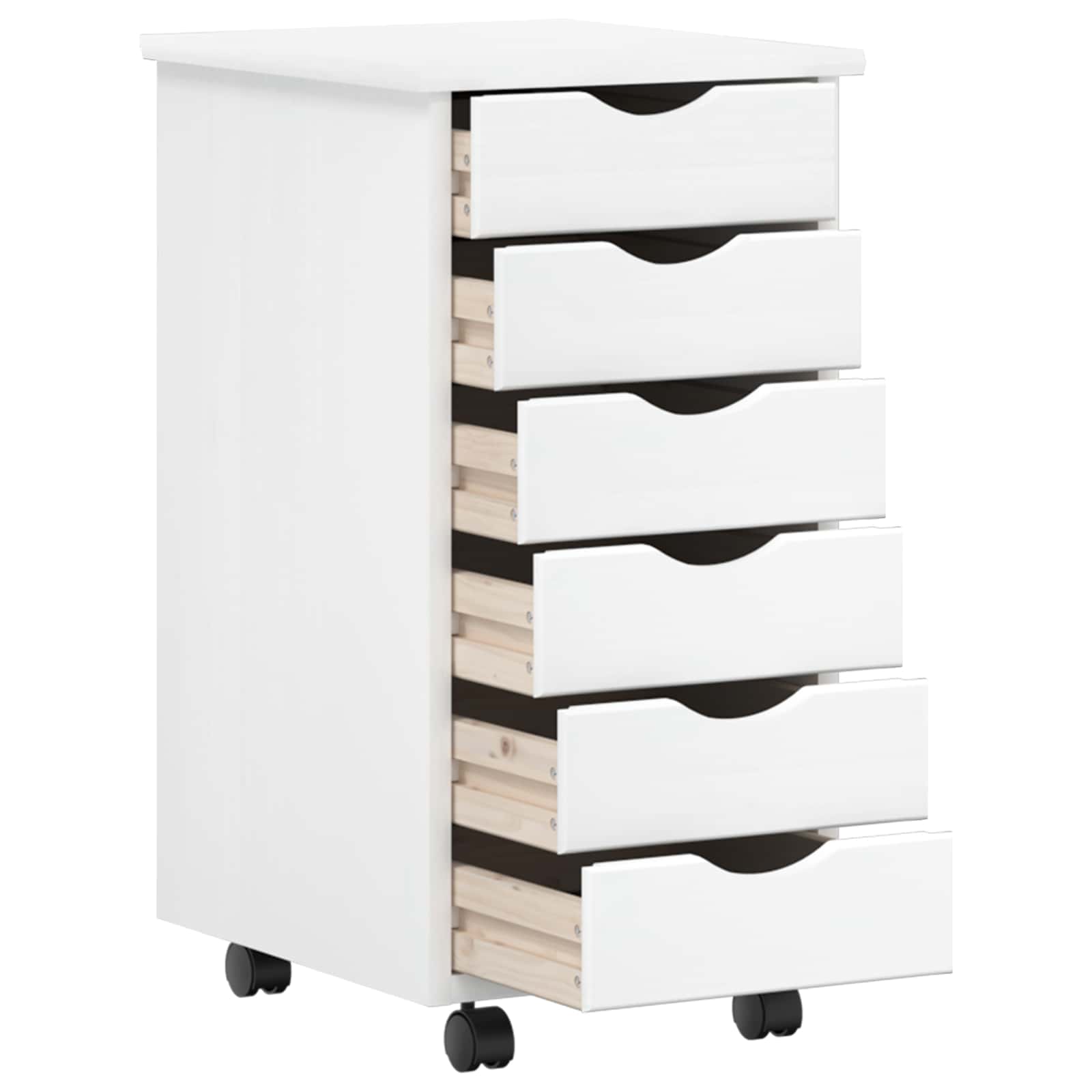 vidaXL Desk und Rolling Cabinet Set MOSS 2 pcs Weiß