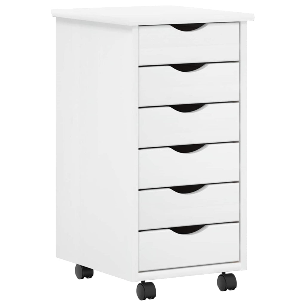 vidaXL Desk und Rolling Cabinet Set MOSS 2 pcs Weiß