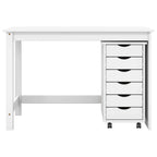 vidaXL Desk und Rolling Cabinet Set MOSS 2 pcs Weiß