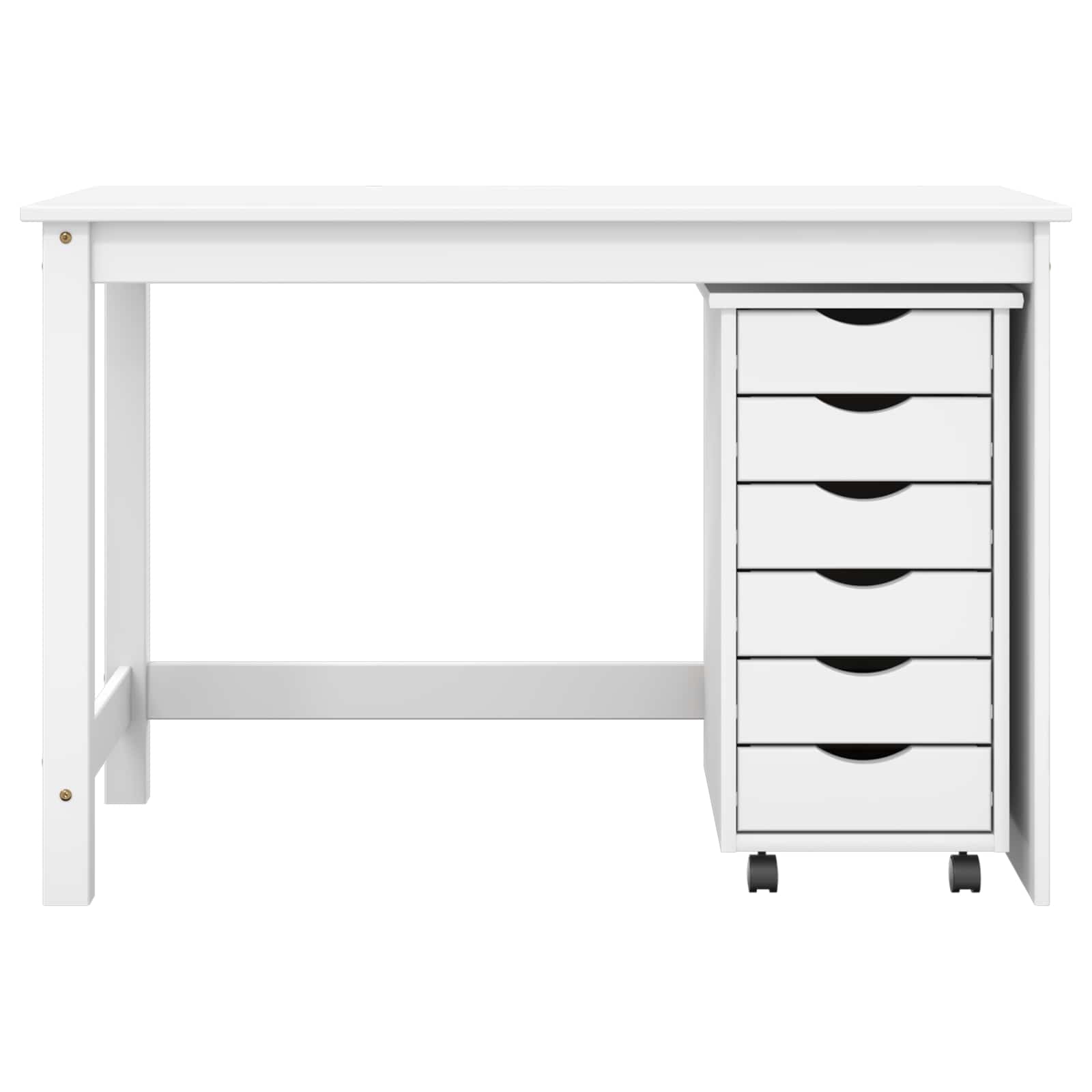 vidaXL Desk und Rolling Cabinet Set MOSS 2 pcs Weiß