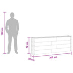 vidaXL Hochbeet Braun 200 x 30 x 72 cm WPC und Aluminium