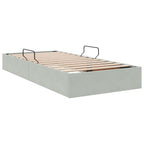 vidaXL Ottoman Bettgestell mit Speicher Hellgrau 90 x 190 cm Samt