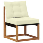 vidaXL Outdoor Mittelsofa Massives Akazienholz und Textilene Natur
