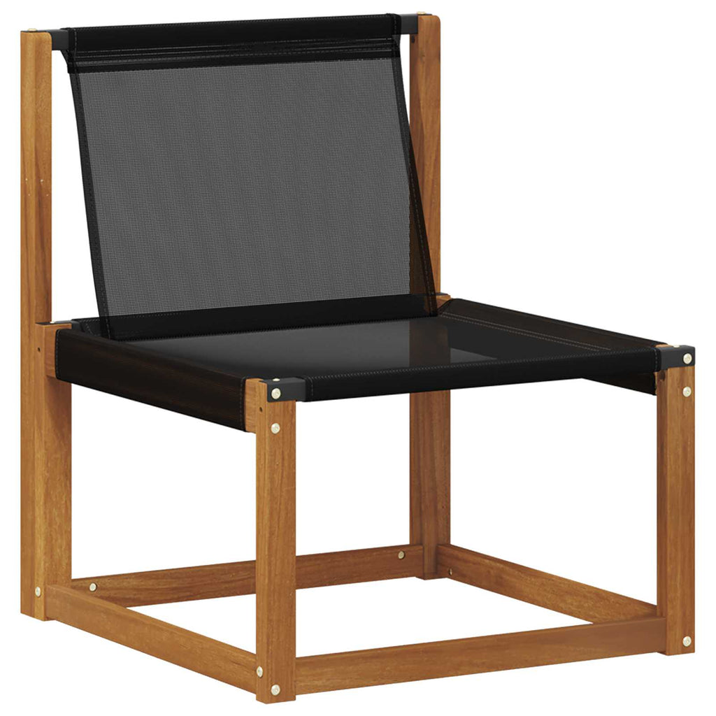 vidaXL Outdoor Mittelsofa Massives Akazienholz und Textilene Natur