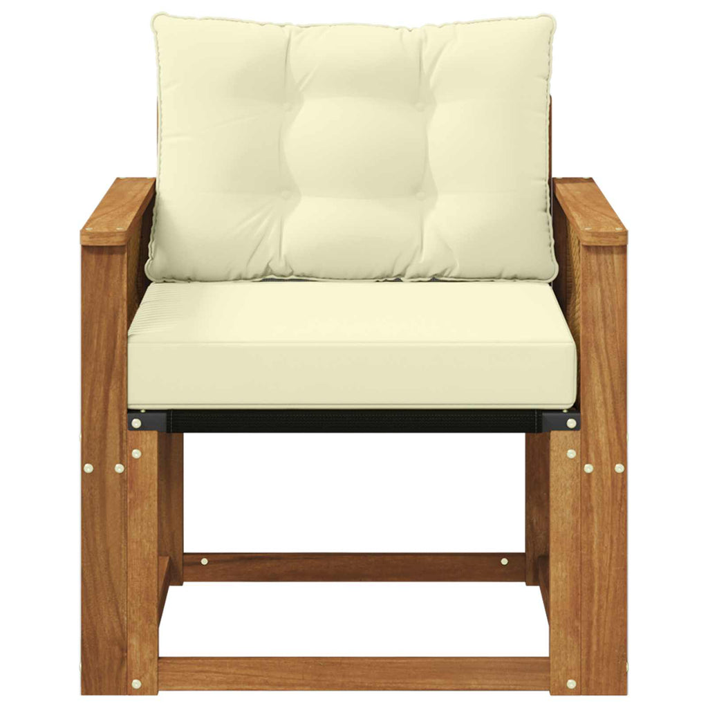 vidaXL Outdoor Mittelsofa Massives Akazienholz und Textilene Natur