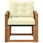 vidaXL Outdoor Mittelsofa Massives Akazienholz und Textilene Natur
