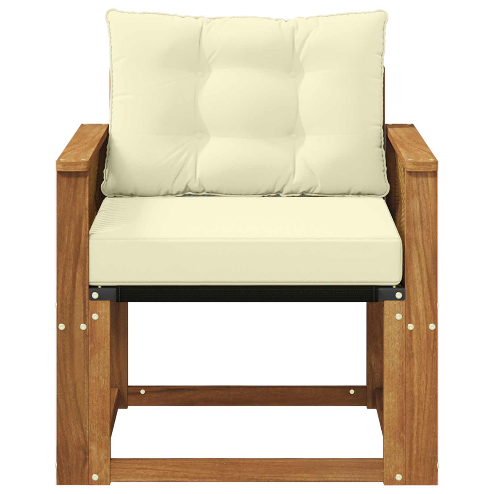 vidaXL Outdoor Mittelsofa Massives Akazienholz und Textilene Natur