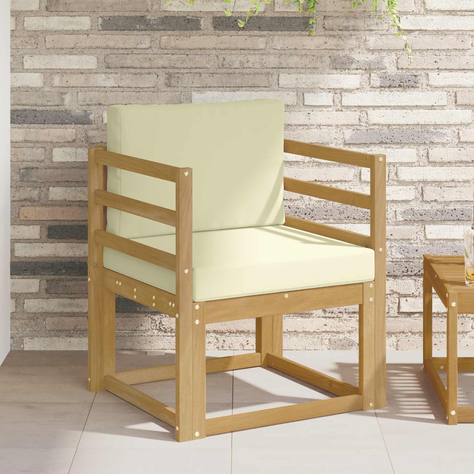 vidaXL 2 Stück Outdoor-Sofagarnitur Polyester Weiß und Creme