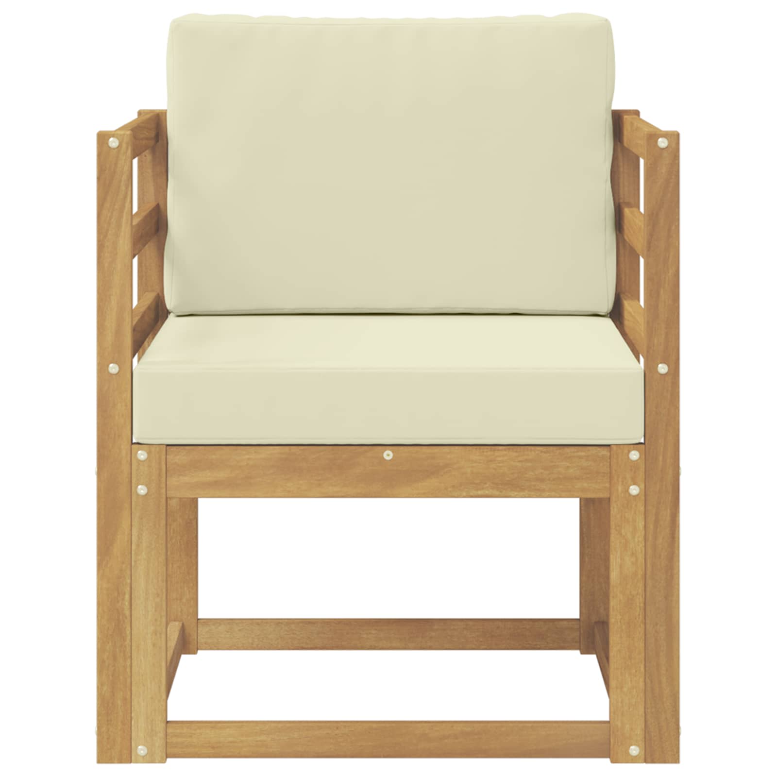 vidaXL 2 Stück Outdoor-Sofagarnitur Polyester Weiß und Creme