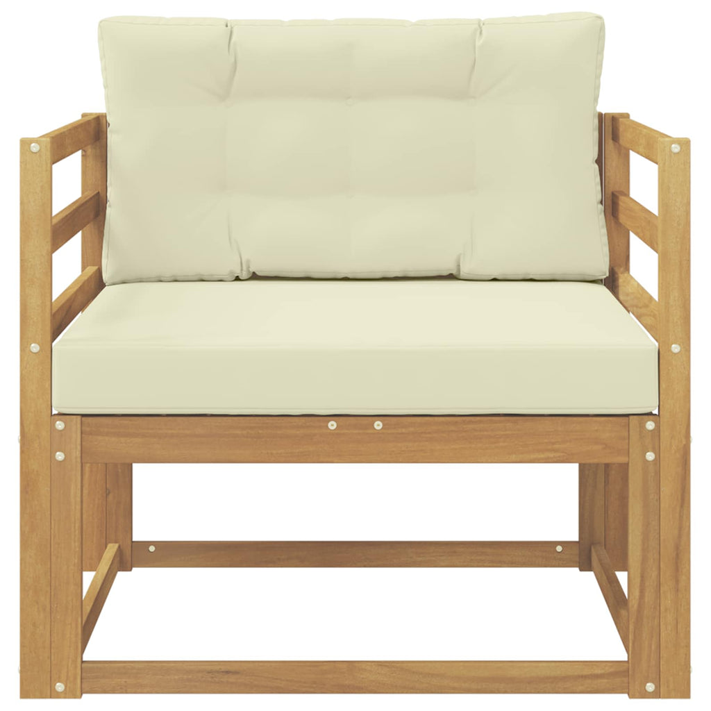 vidaXL Outdoor Mittelsofa Polyester Weiß