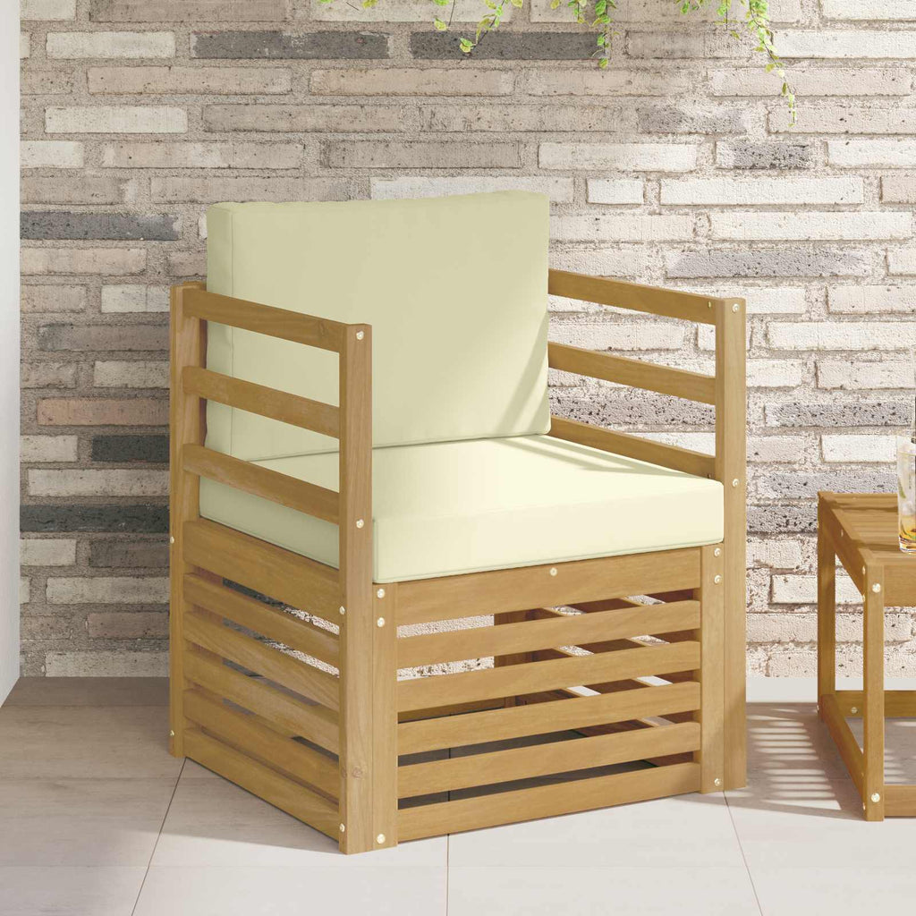 vidaXL Outdoor-Sofa Polyester Weiß und Creme