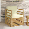 vidaXL Outdoor-Sofa Polyester Weiß und Creme