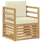 vidaXL Outdoor-Sofa Polyester Weiß und Creme