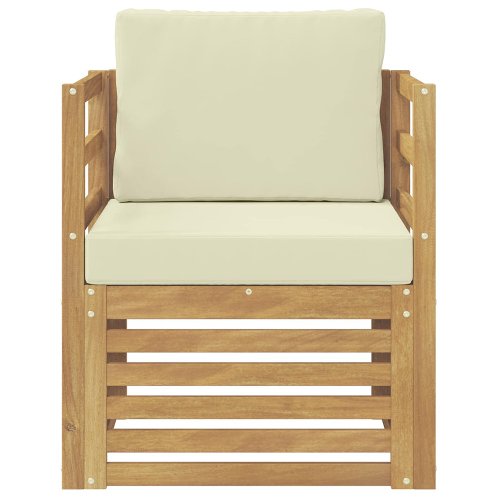vidaXL Outdoor-Sofa Polyester Weiß und Creme
