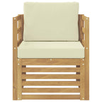vidaXL Outdoor-Sofa Polyester Weiß und Creme
