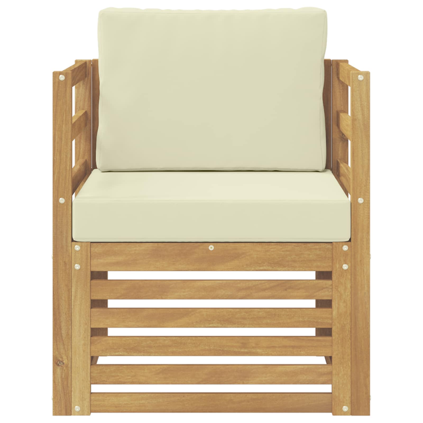 vidaXL Outdoor-Sofa Polyester Weiß und Creme