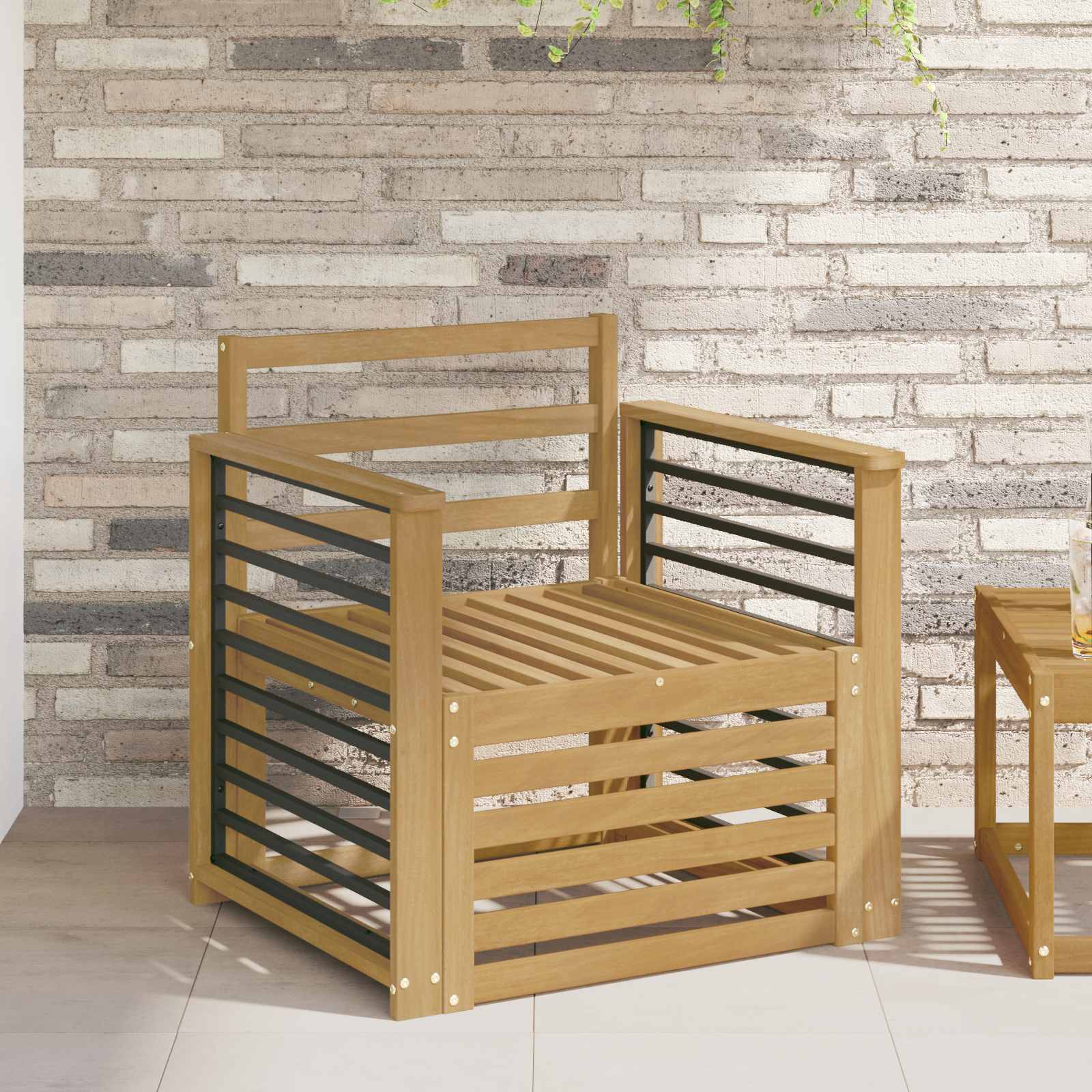 vidaXL Outdoor-Sofagarnitur Massivholz Akazie Natur