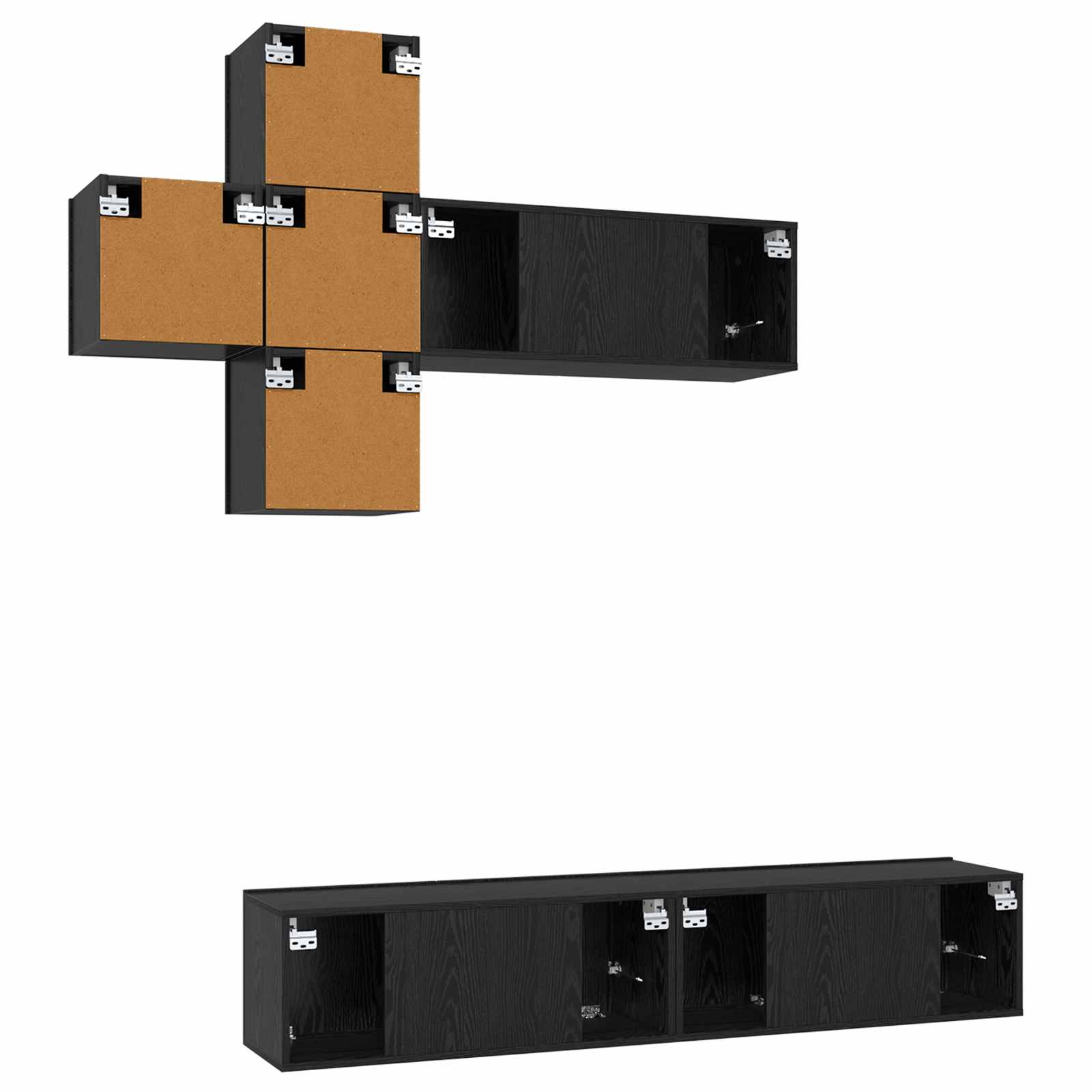 vidaXL TV-Schrankset Wandmontiert 3 pcs Holzwerkstoff