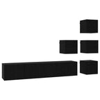 vidaXL TV-Schrankset 6 pcs 80 x 30 x 30 cm Schwarze Eiche
