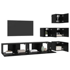 vidaXL TV-Schrankset 6 pcs 80 x 30 x 30 cm Schwarze Eiche