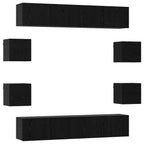 vidaXL TV-Schrankset 8 pcs 80 x 30 x 30 cm Schwarze Eiche