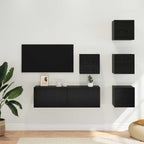 vidaXL TV-Schrankset 5 pcs 100 x 30 x 30 cm Schwarze Eiche