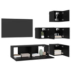 vidaXL TV-Schrankset 5 pcs 100 x 30 x 30 cm Schwarze Eiche