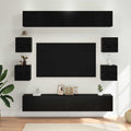 vidaXL TV-Schrankset 10 pcs 180 x 30 x 30 cm Schwarze Eiche