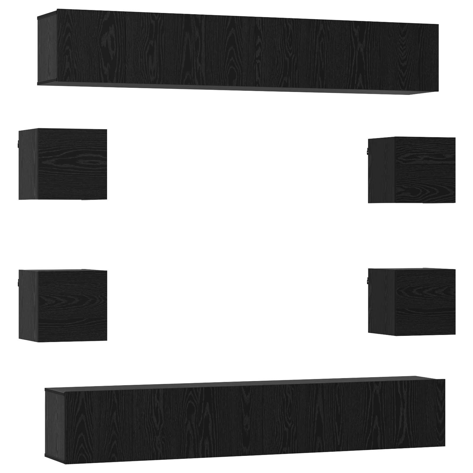 vidaXL TV-Schrankset 10 pcs 180 x 30 x 30 cm Schwarze Eiche
