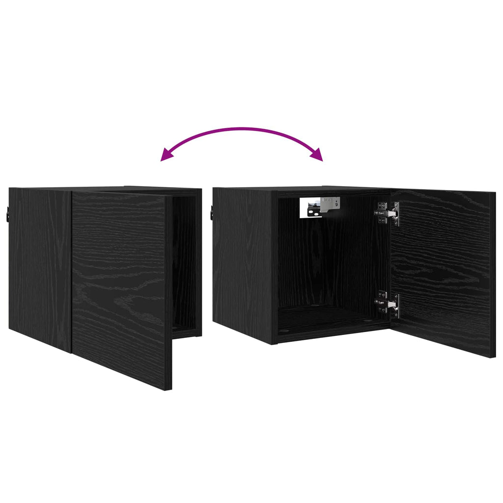 vidaXL Wandmontiertes TV-Regal 8 pcs Schwarze Eiche 30,5 x 30 x 30 cm