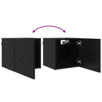 vidaXL Wandmontiertes TV-Regal 8 pcs Schwarze Eiche 30,5 x 30 x 30 cm