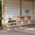 vidaXL Outdoor-Küchenschrank mit Regal MEPPEL 3 Stück Natur Douglasie