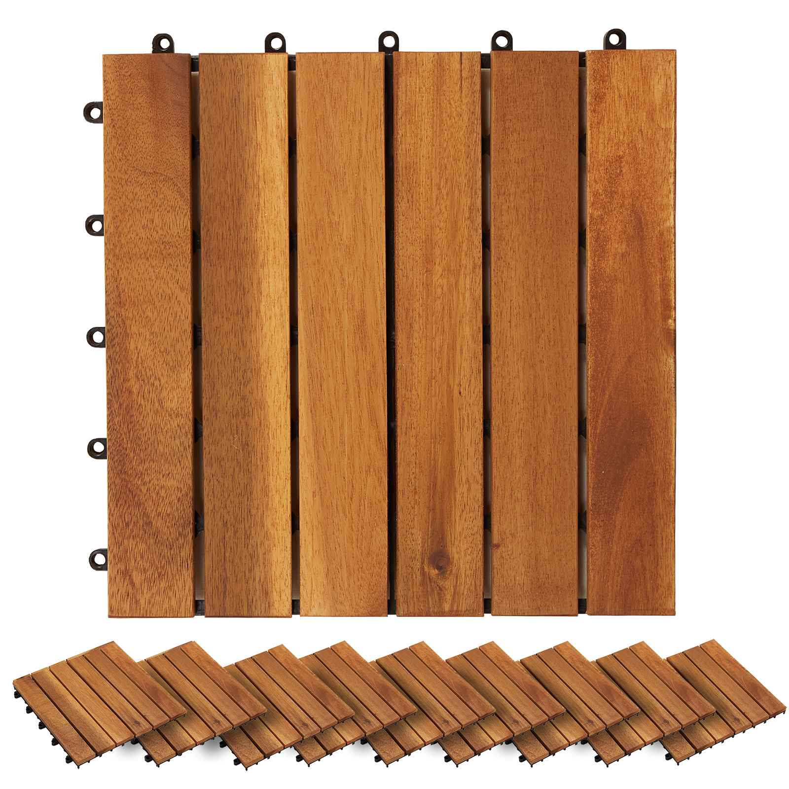 vidaXL Terrassenfliese 20 pcs Braun 30 x 30 cm Akazien-Hartholz
