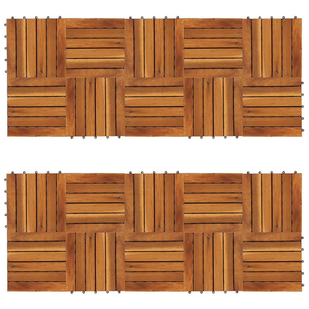 vidaXL Terrassenfliese 20 pcs Braun 30 x 30 cm Akazien-Hartholz