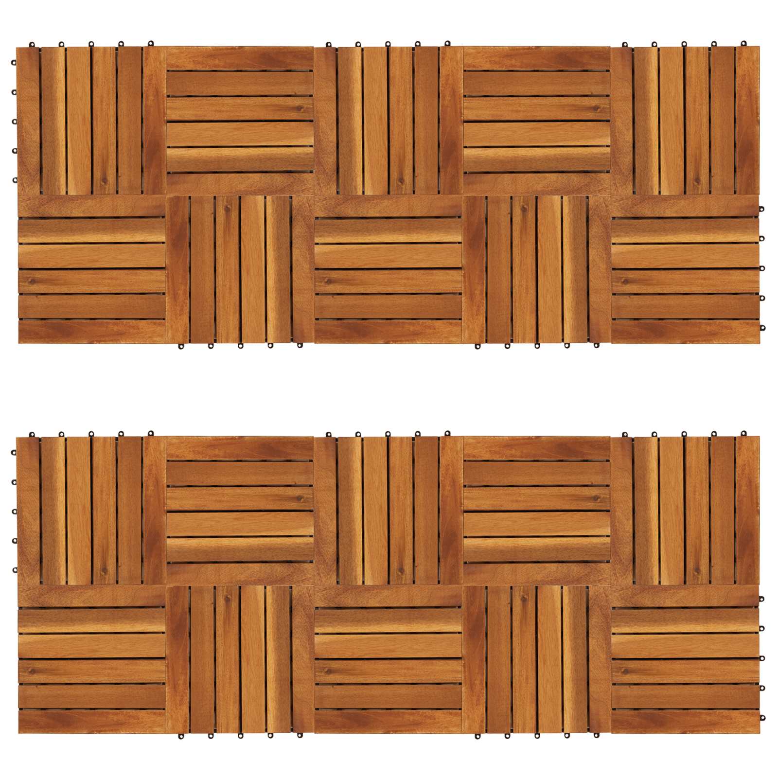 vidaXL Terrassenfliese 20 pcs Braun 30 x 30 cm Akazien-Hartholz