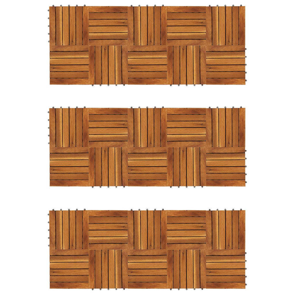 vidaXL Terrassenfliese 30 pcs Braun 30 x 30 cm Akazien-Hartholz