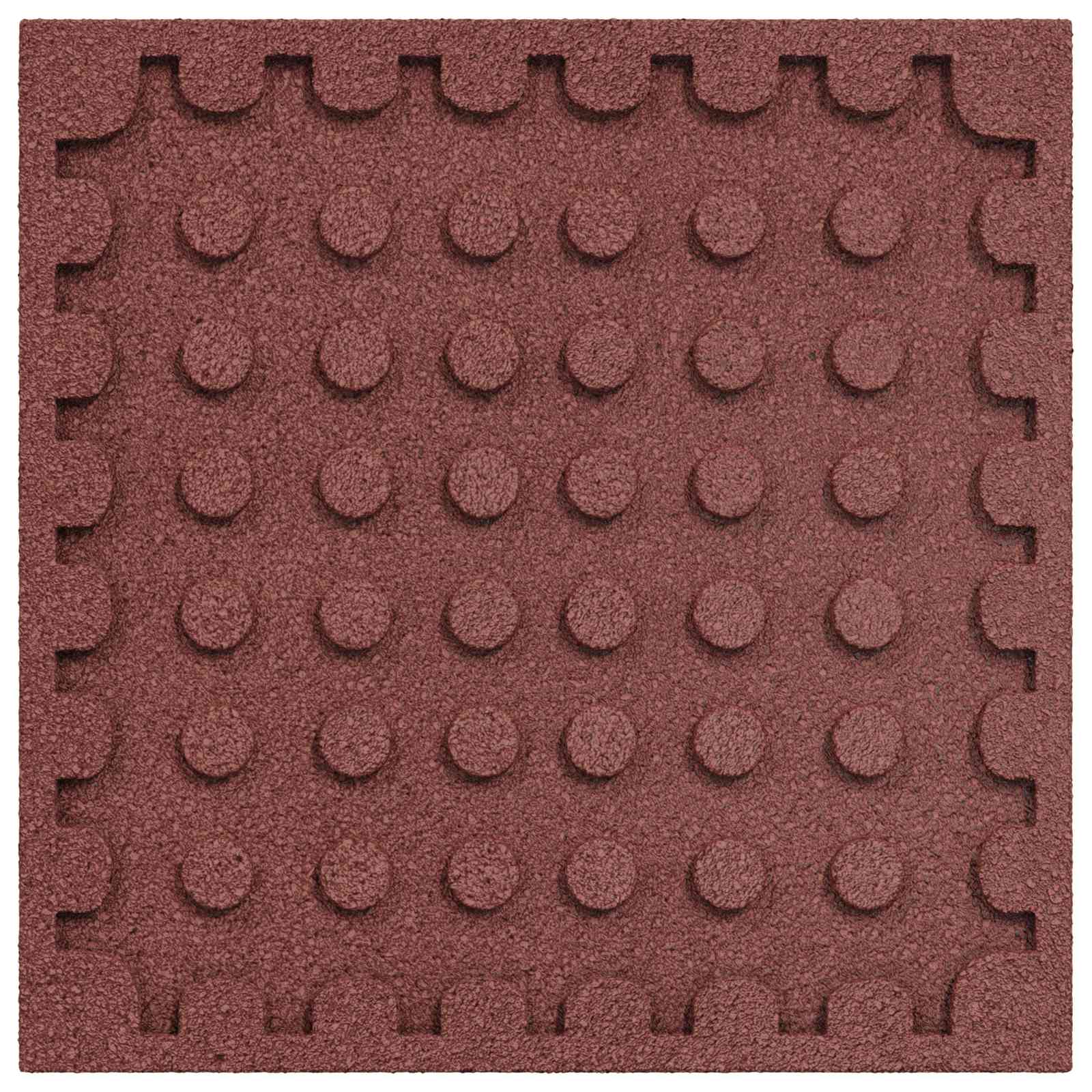 vidaXL Sturzschutzfliesen 12 pcs Rot 50 x 50 cm Gummi