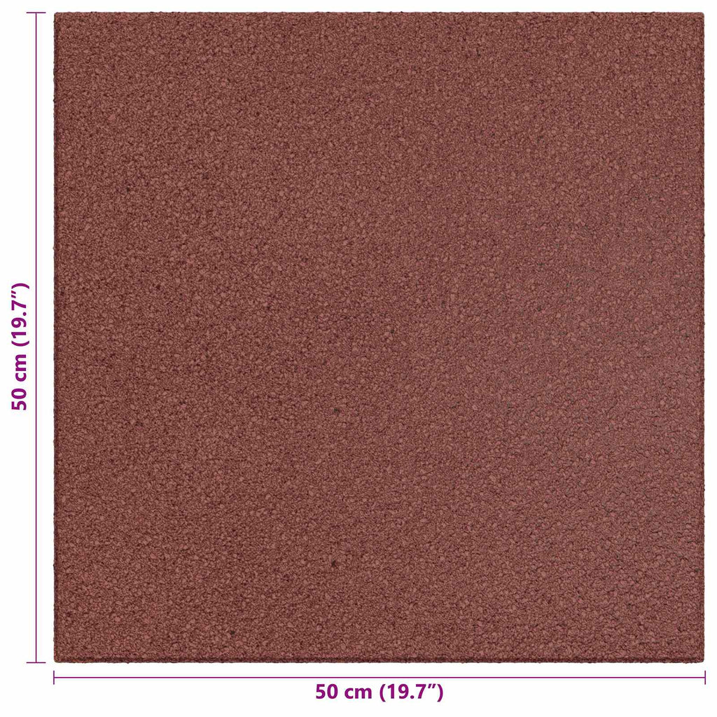 vidaXL Sturzschutzfliesen 12 pcs Rot 50 x 50 cm Gummi