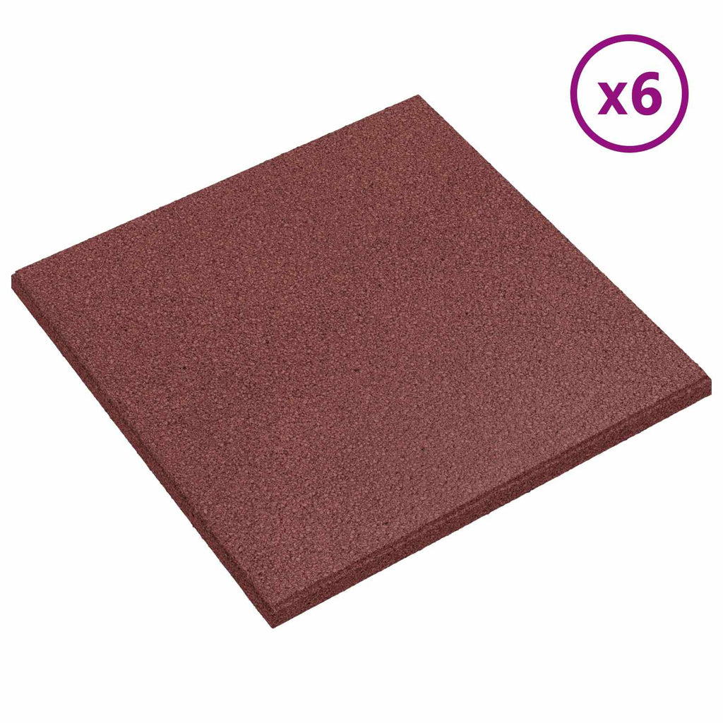 vidaXL Sturzschutzfliesen 12 pcs Rot 50 x 50 cm Gummi