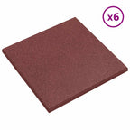 vidaXL Sturzschutzfliesen 18 pcs Rot 50 x 50 cm Gummi