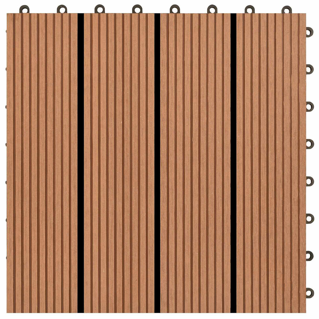 vidaXL Terrassenfliese 22 pcs Braun 30 x 30 cm WPC