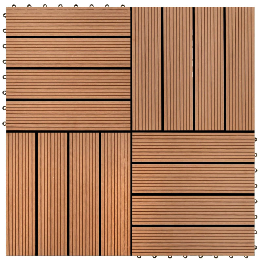vidaXL Terrassenfliese 22 pcs Braun 30 x 30 cm WPC