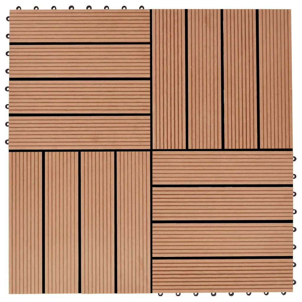vidaXL Terrassenfliese 22 pcs Teak 30 x 30 cm WPC